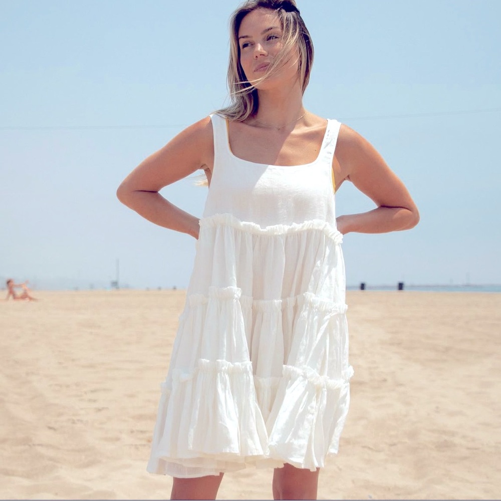 Left On Friday White Tiered Dress
